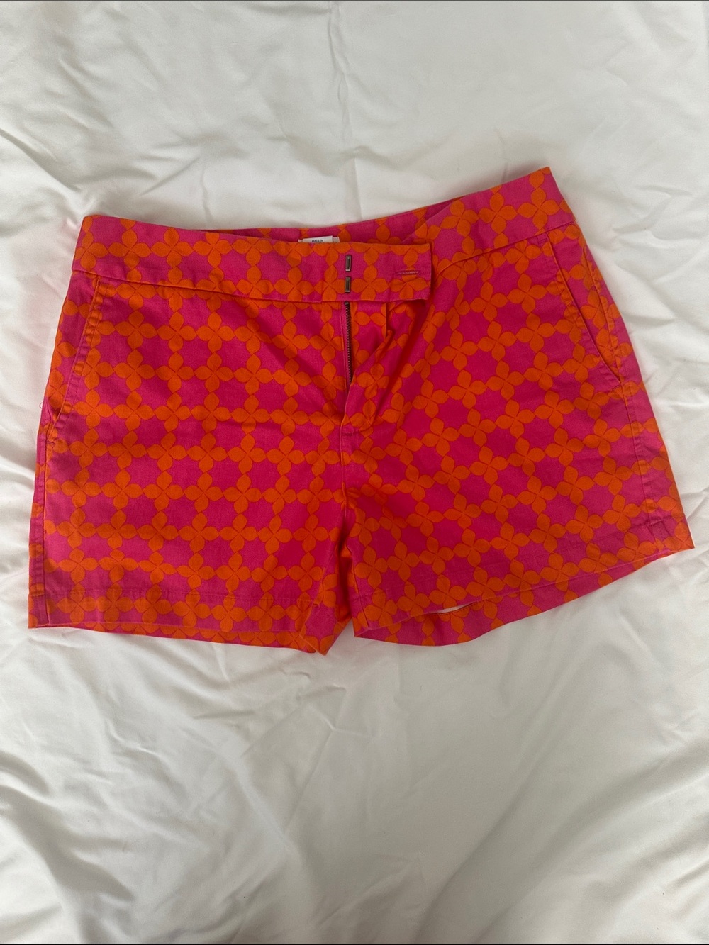 Sigrid Olsen Pink and Orange Geometric Print Shorts